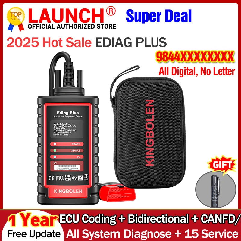 KINGBOLEN Ediag Plus OBD2 Scanner CANFD Protocol ECU Coding Bidirectional Control ALL software Free Update Auto Diagnostic tool