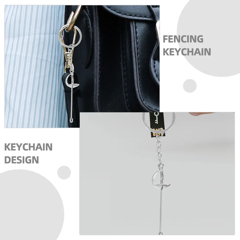 

2 шт. Брелок-меч для фехтования, металлический, изящный, креативный дизайн, портативный, легкий, для ключей, сумок, рюкзаков, декоративный элемент