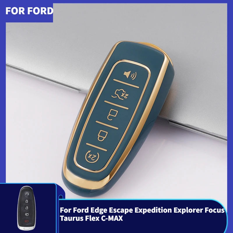 5 Button Car Remote Key Cover Shell Fob Case for Ford Edge Escape Expedition Explorer Focus Taurus Flex C-MAX Keychain Protector