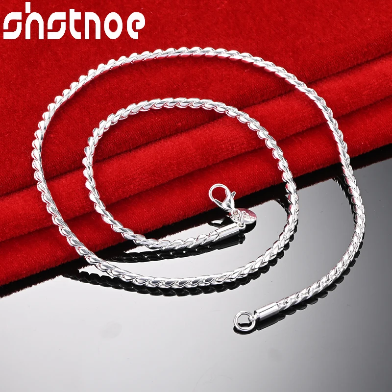 

SHSTONE 925 Sterling Silver 20 Inch 4mm Snake Chain Necklaces For Women Men Fashion Party Wedding Charm Jewelry Birthday Gift