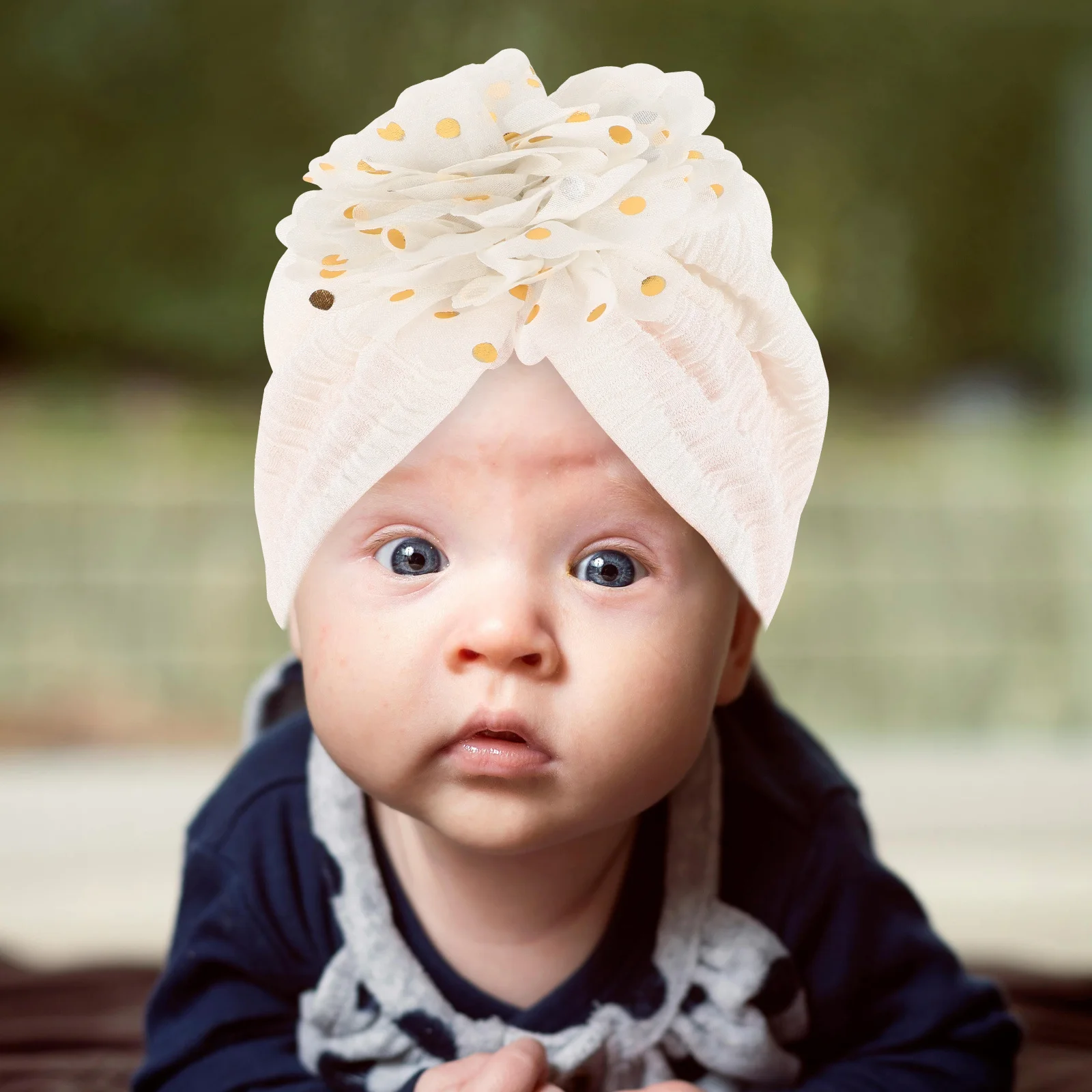 

Newborn Turban Baby Girls Hat Infant Baby Beanie Lightweight Floral Decoration Warm Infant Cap Spring Autumn Toddler Elastic Hat