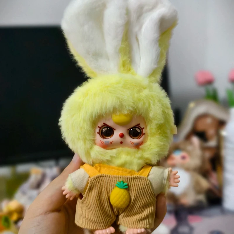 Scatola cieca serie Macaron in miniatura Tre conigli Decorazioni per il desktop per bambini Regalo di compleanno per bambini Fascino per zaino