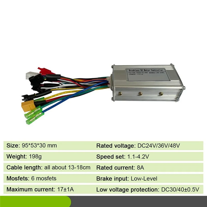 17A Tri-Mode Controller Kit 36V 48V 350W for Electric Bike Motor Conversion Kit with UKC3 Display Gauge