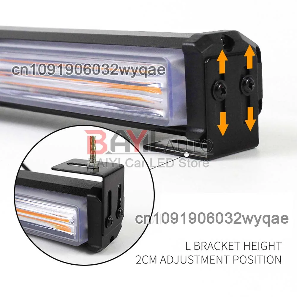 30 سنتيمتر تحذير السيارة LED ستروب ضوء بار ، المرور الطوارئ وامض ، COB ضوء القضبان الزجاج الأمامي لشاحنة سيارة 9 فولت-30 فولت 24 فولت #4