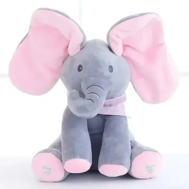 2024 nuevo elefante de juguete de peluche de escondite bebé juego de escondite juguete que canta juguetes musicales interactivos regalos