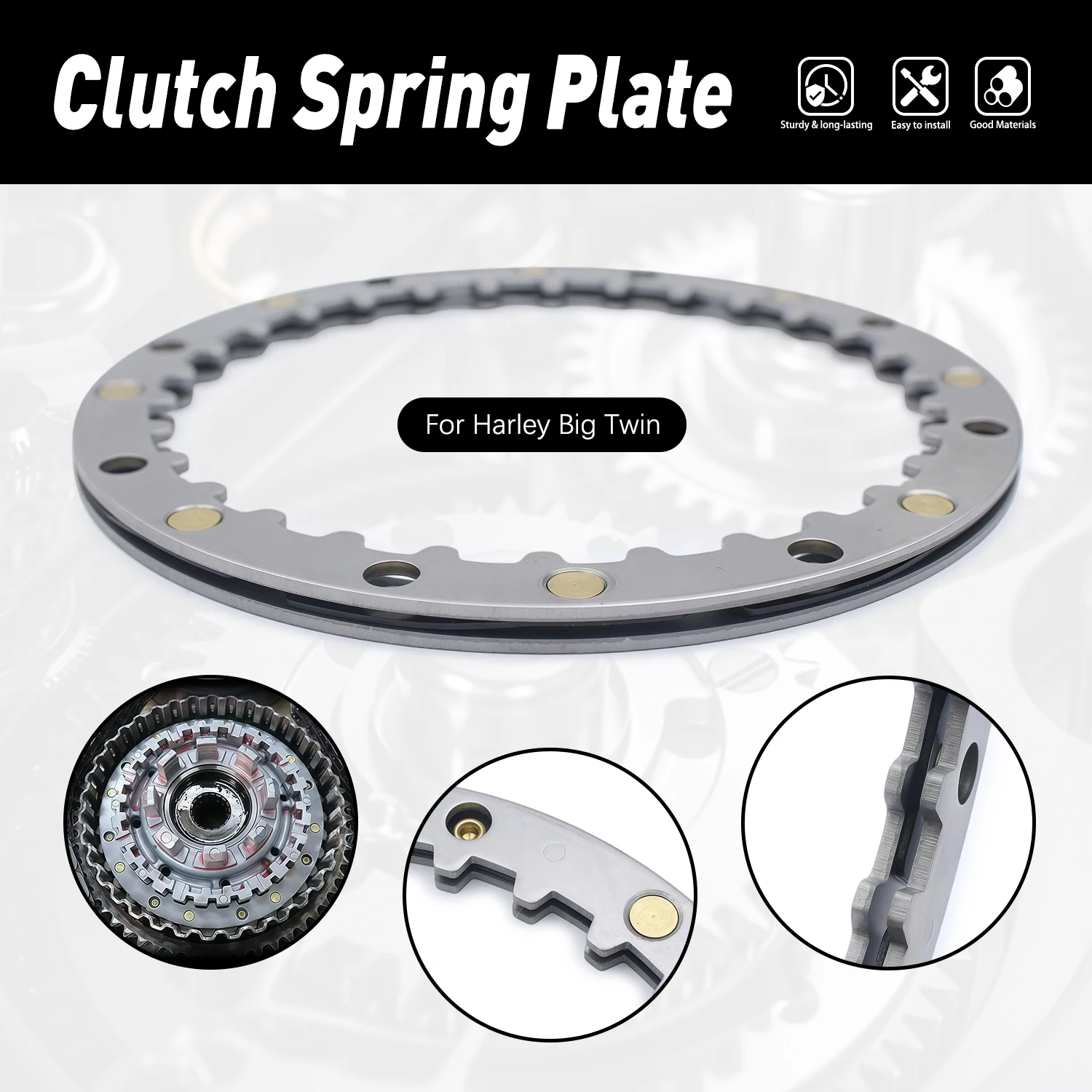 

37977-90 Motorcycle Clutch Spring Plate For Harley Sportster 883 1200 1991-2020 Forty Eight Roadster Iron 883/1200 Accessories