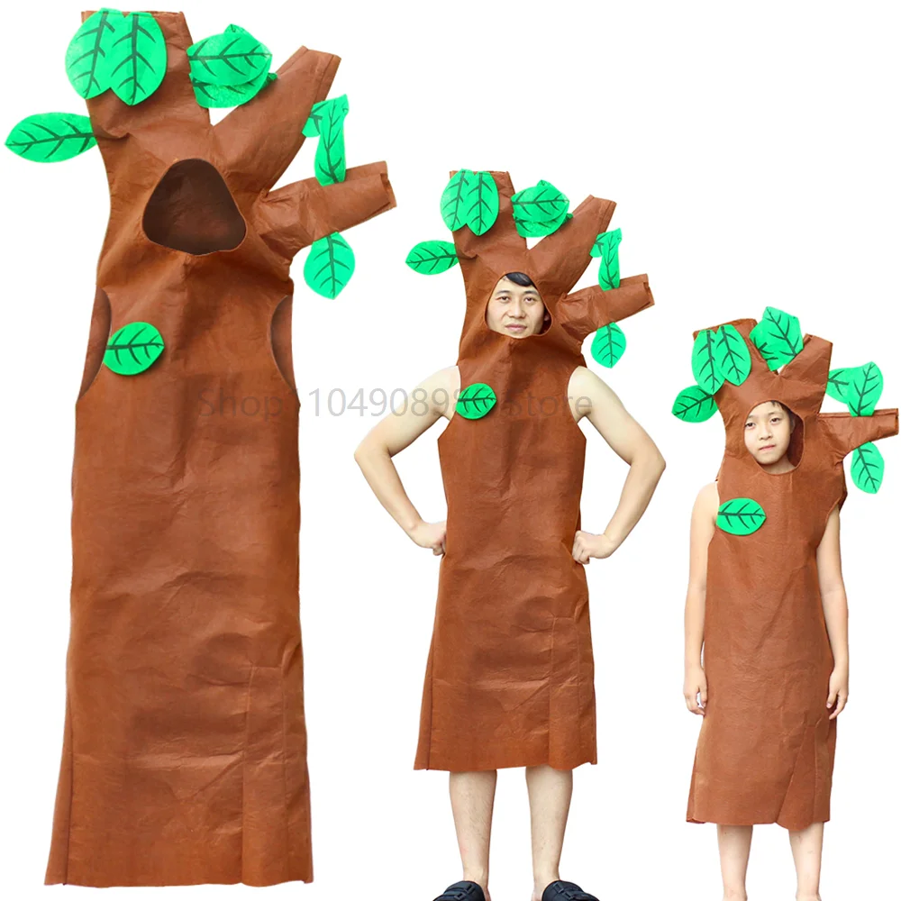 

Christmas Tree Halloween Costumes Children Adults Cosplay Jumpsuit Preschool Performance Shows Program Dress Up Clothes