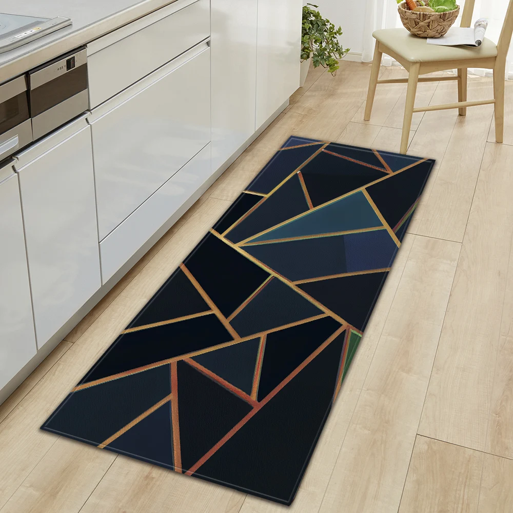 

Geometry Kitchen Floor Mat House Living Room Bedroom Balcony Decoration Carpet Home Hallway Entrance Door Bath Non-Slip Foot Rug