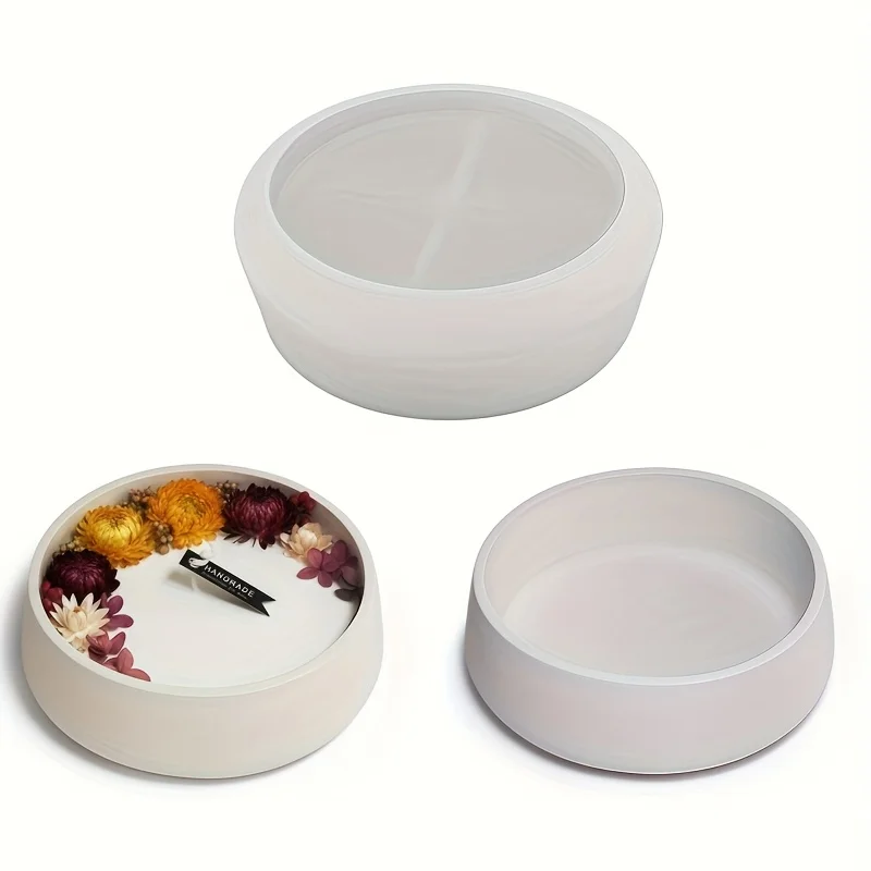 Extra large round silicone moulds for succulent pots, candle jars and resin crafts, concrete, plaster and clay casting moulds