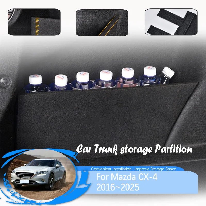 

Car Trunk Storage Partition For Mazda CX-4 CX4 CX 4 GK 2016~2025 Wood Cargo Storage Covers Left Right Pads Inner Auto Accessorie