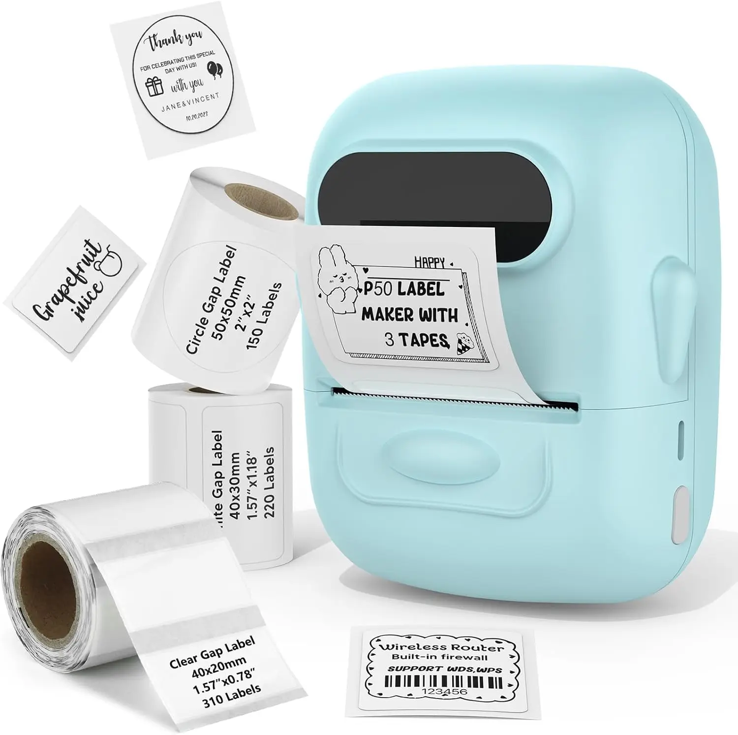 Marklife P50 Label Maker Machine Portable Barcode Label Printer, Bluetooth Label Stickers Machine for Clothing, Jewelry, Retail