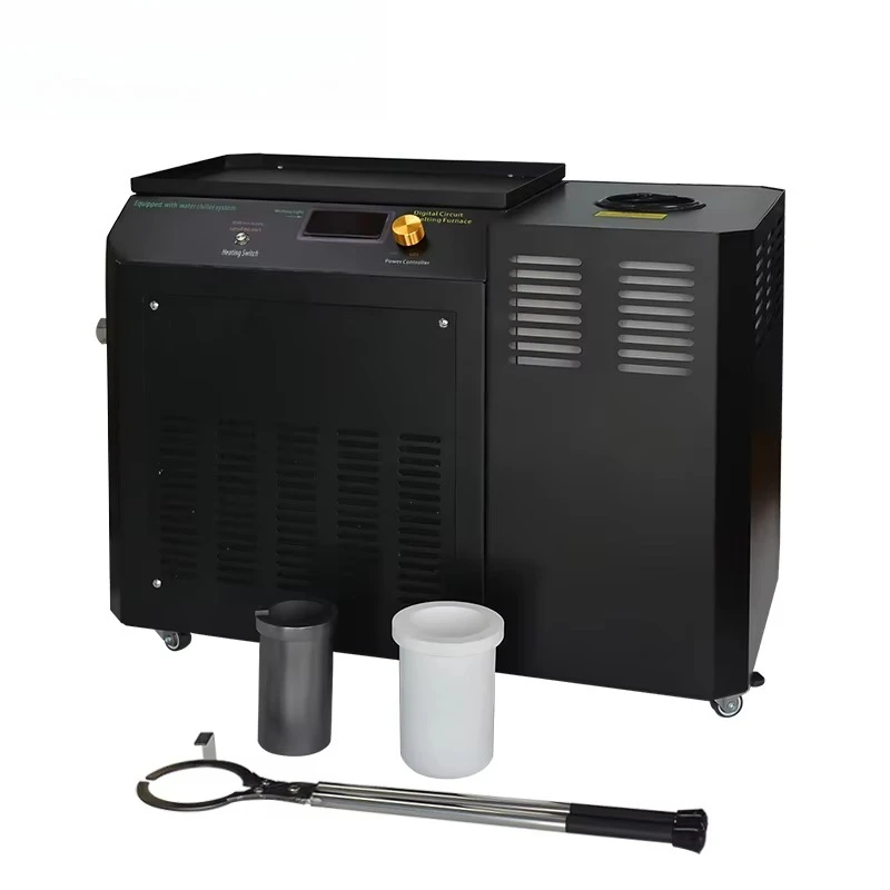 

5000W 1400 Degree Induction Furnace Automatic Water Chiller High-Temperature Vacuum Gold Smelter Core Motor Industrial Furnace