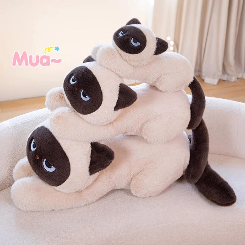 High Quality Puppets Cats Doll Lie Prone Posture Super Soft Toys Adorable Cartoon Decor Baby Soothing Birthday Hallowmas Gifts