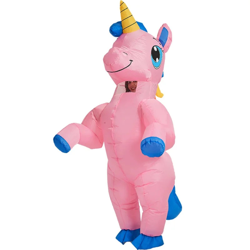 Inflatable Unicorn Costume Pink Full Body Unicorn Costumes  Air Blow up Funny Party Halloween Costume for Adult