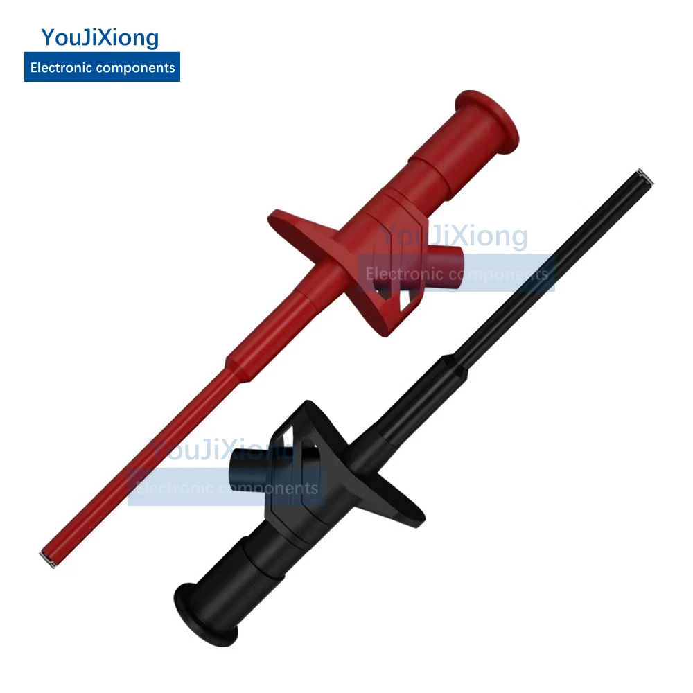 2PCS Insulation Quick Test Clip Hook, Flexible Probe High Voltage Differential Hook with 4mm Socket