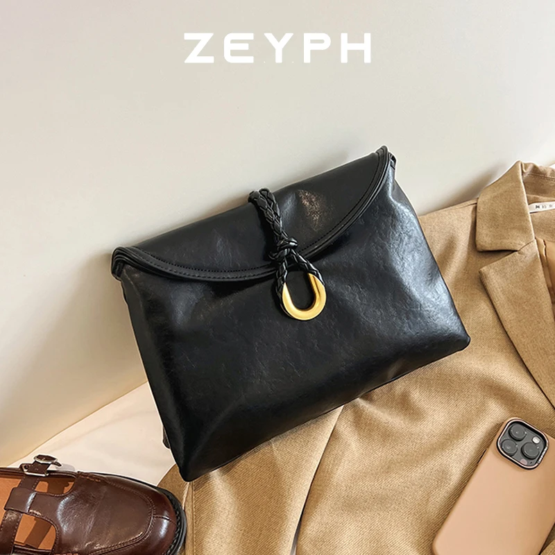 

Zeyph Elegant Style Pu Material Medium Size Simple Solid Colour Women s Four Season Style Shoulder Bag Envelope Bag
