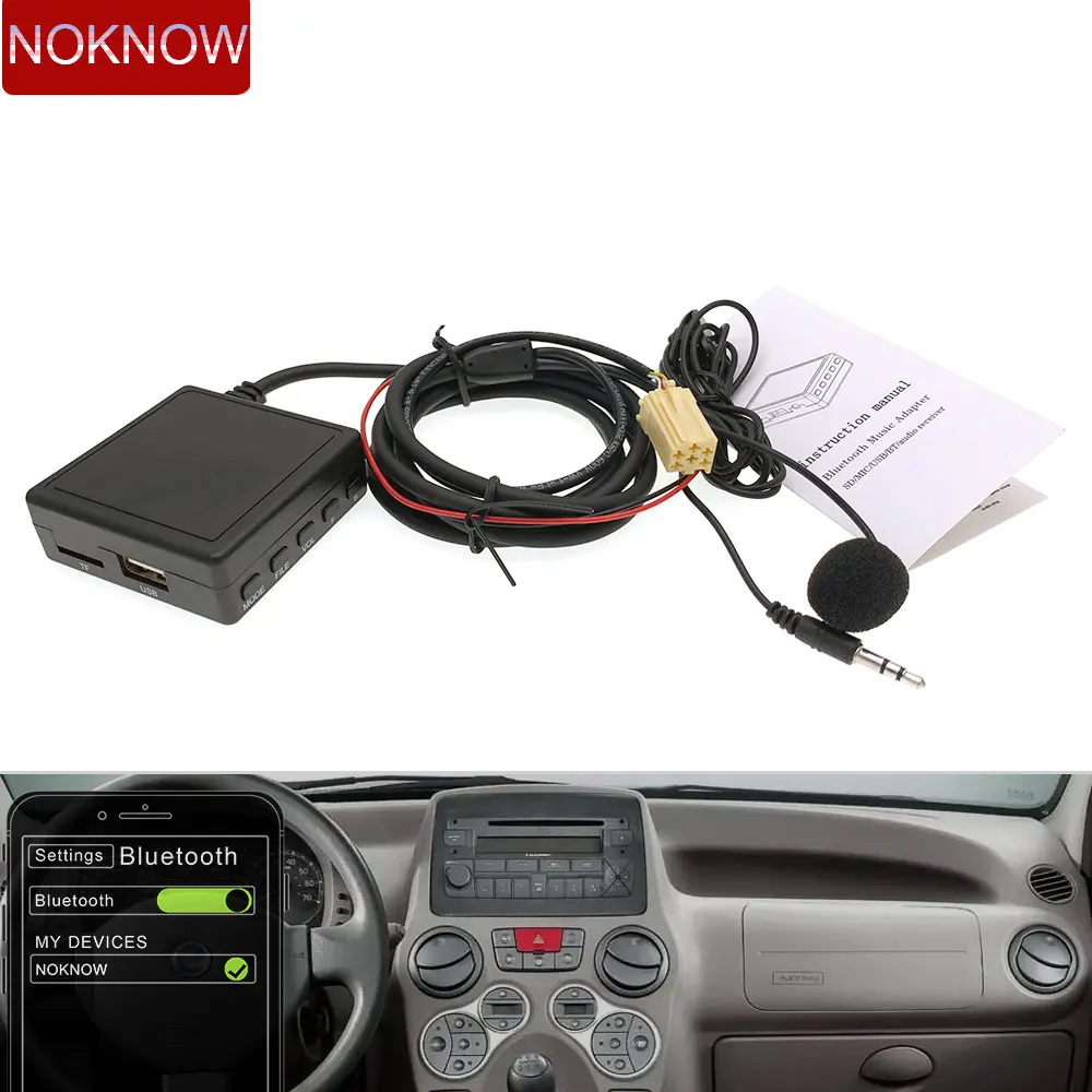 QUARKZMAN Adattatore AUX Bluetooth Auto Con Microfono – Per Alfa Romeo, Fiat E Lancia, Plug-and-Play