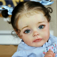 MRB 22 inch Blank Vinyl Reborn Baby Doll Kit SueSue Unfinished Unpainted Doll Parts With Eyes and Cloth Body