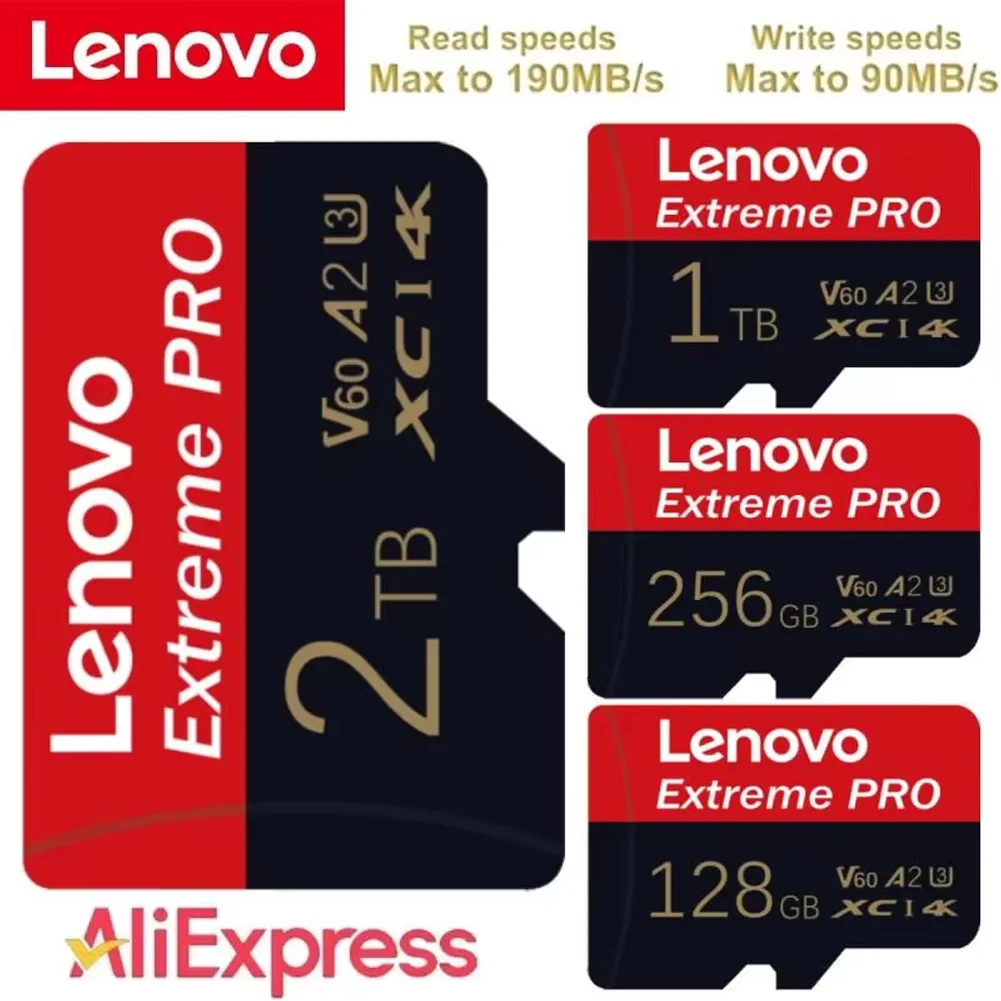 Original Lenovo Micro TF SD Card 2TB 1TB 512GB High Speed Memory Card 256GB 128GB Class TF Card for Drone Equipment Audio PC