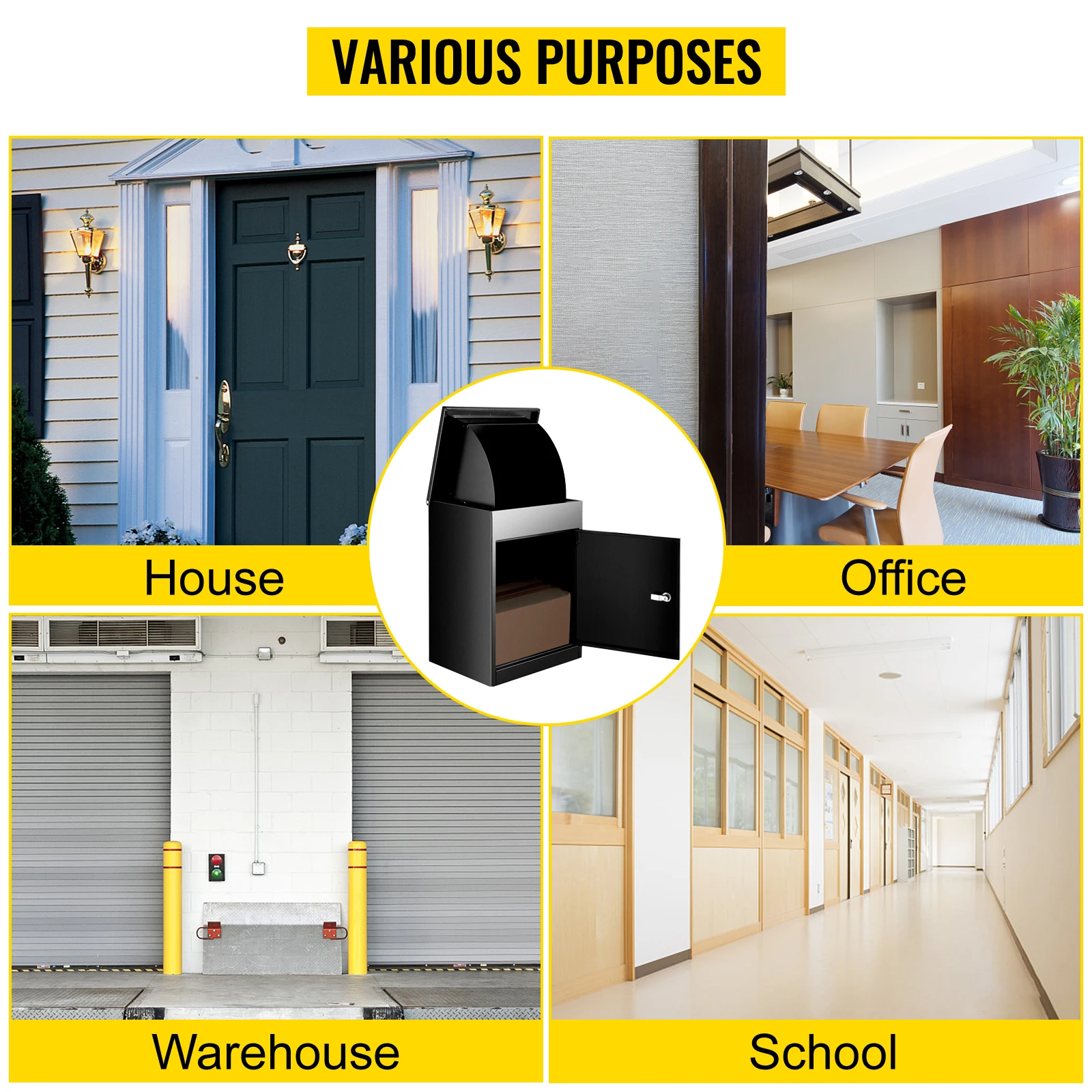 VEVOR Parcel Box Outdoor Large Package Delivery Drop Box Lockable Home Storage Letter Post Box Container Outdoor Mail Security