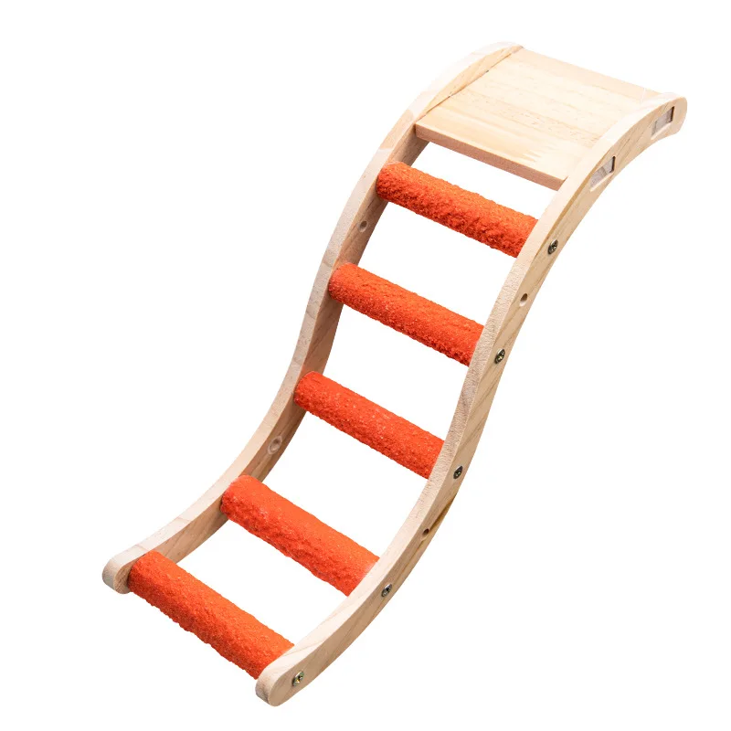 

Parrot toy tiger skin Xuanfeng pet color ladder solid wood ladder bird matte stick swing bird cage accessories