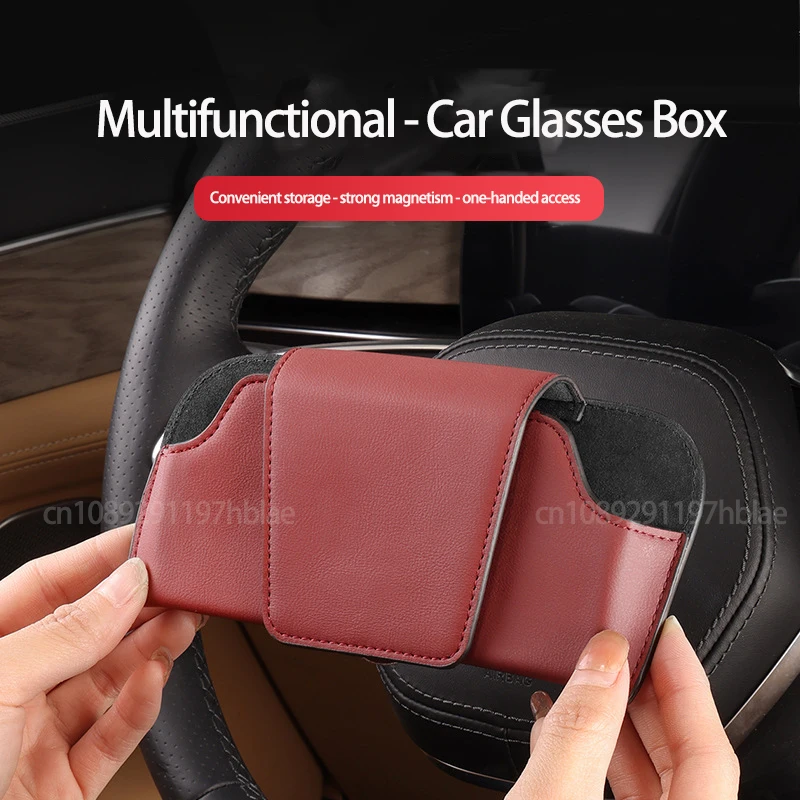 Car Sun Visor Glasses Box Sunglasses Clip Card Ticket Holder Fastener Case For Toyota RAV4 CHR Land Cruiser Camry Prado Corolla