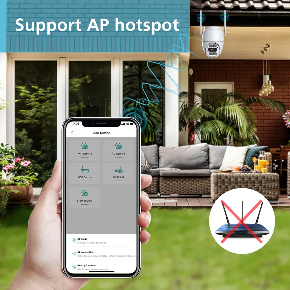 كاميرا مراقبة فيديو PTZ خارجية ، 5MP ، IP ، WiFi ، حماية أمنية ، ألوان كاملة ، رؤية ليلية ، كاميرا iCsee ، P2P