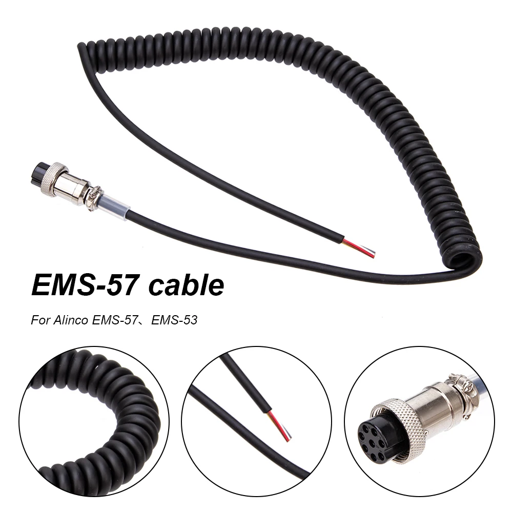 8-контактный микрофонный шнур VHF/UHF, круглая вилка, ручной динамик, микрофонный провод, запасные части для рации для Alinco EMS-57 EMS-53