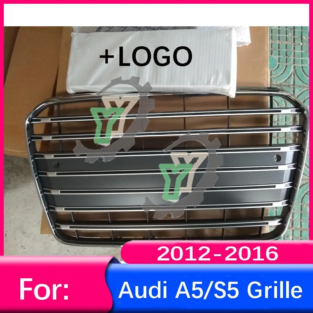 

For Audi A5 2012 2013 2014 2015 2016 Car Front Bumper Grille Centre Panel Styling Upper Grill (Modify For S5 style)
