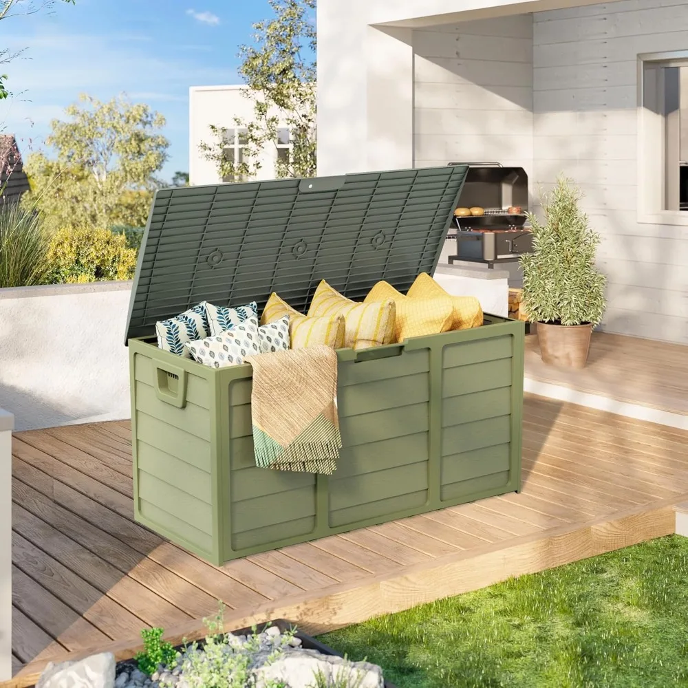 75 Gallon Outdoor Deck Box - Heavy Duty Resin Storage with Lockable Lid, UV Resistant, Customized