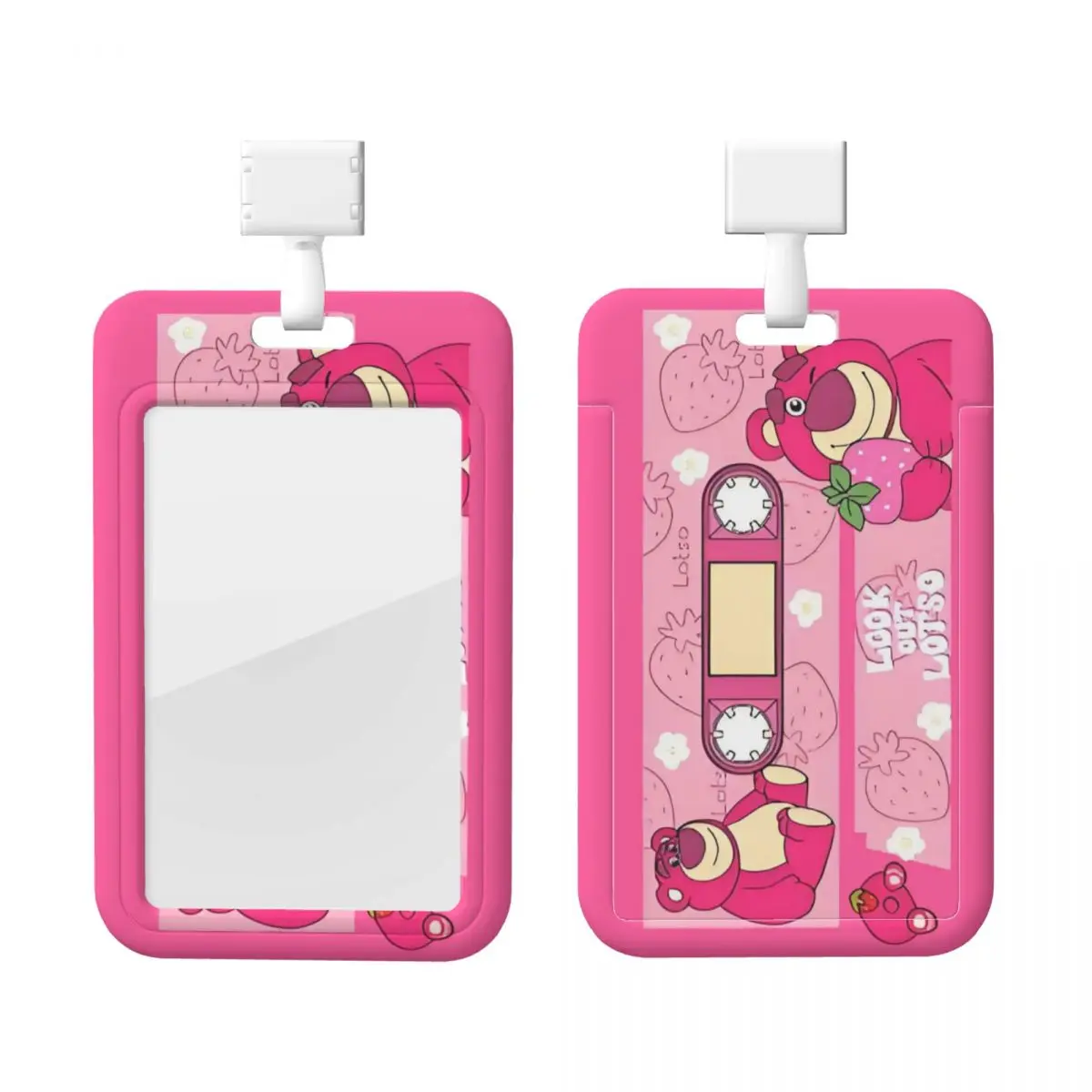 

Custom Lotso Huggin Bear Sweet Card Badge Holder Card Holder Men Women Neck Strap ID Credential Holder For Nurse