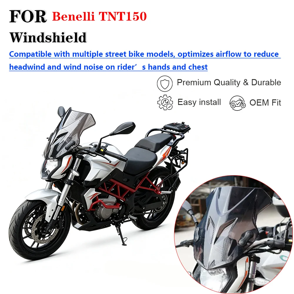 For Benelli TNT150 Red Dragon Little Raptor Motorcycle Front Windshield Windscreen Wind Deflector Modification Accessories