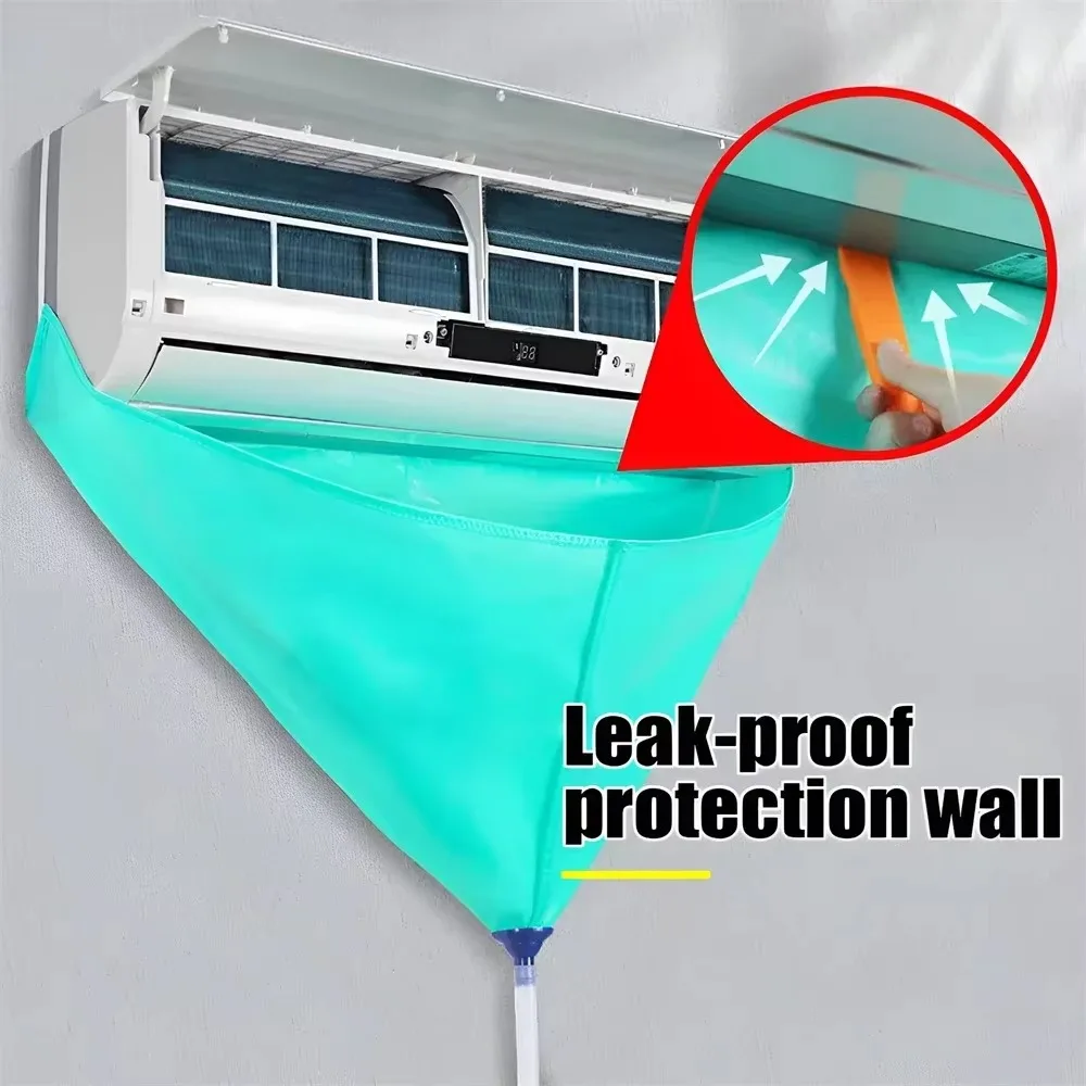 Housse de protection étanche pour climatiseur avec drain intégré – Kit de nettoyage en PVC épaissi avec tuyau de vidange