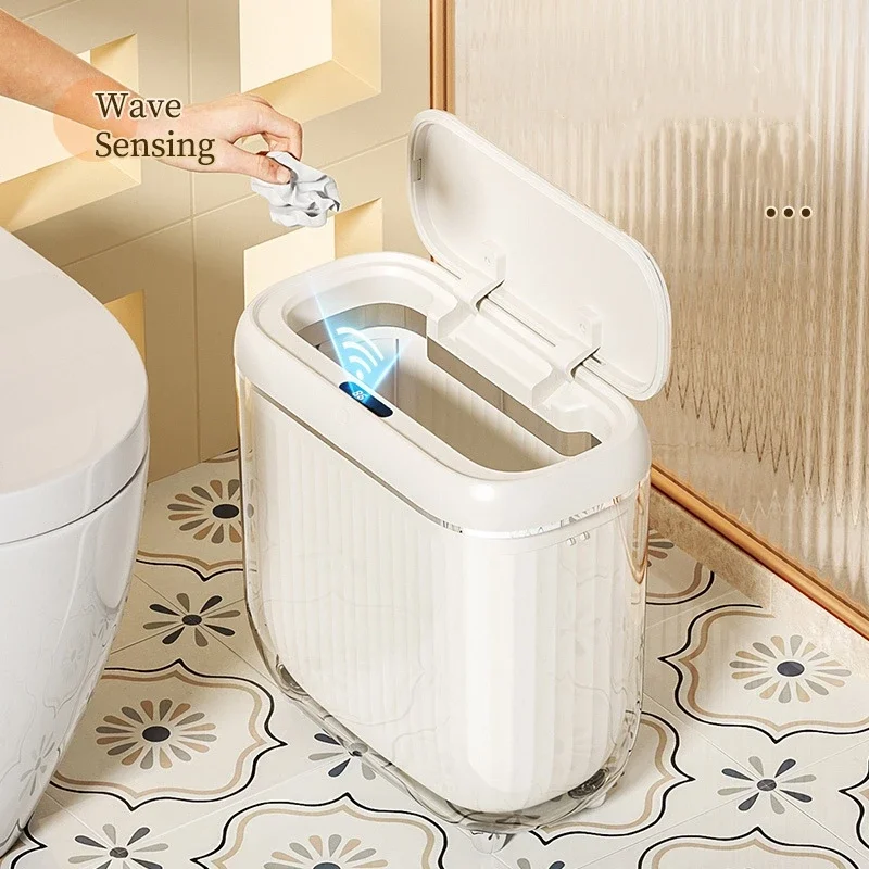 14L Smart Trash Can Automatic Sensor Garbage Box For Bathroom Kitchen Garbage Cube Living Room Recycle Induction Trash Bins