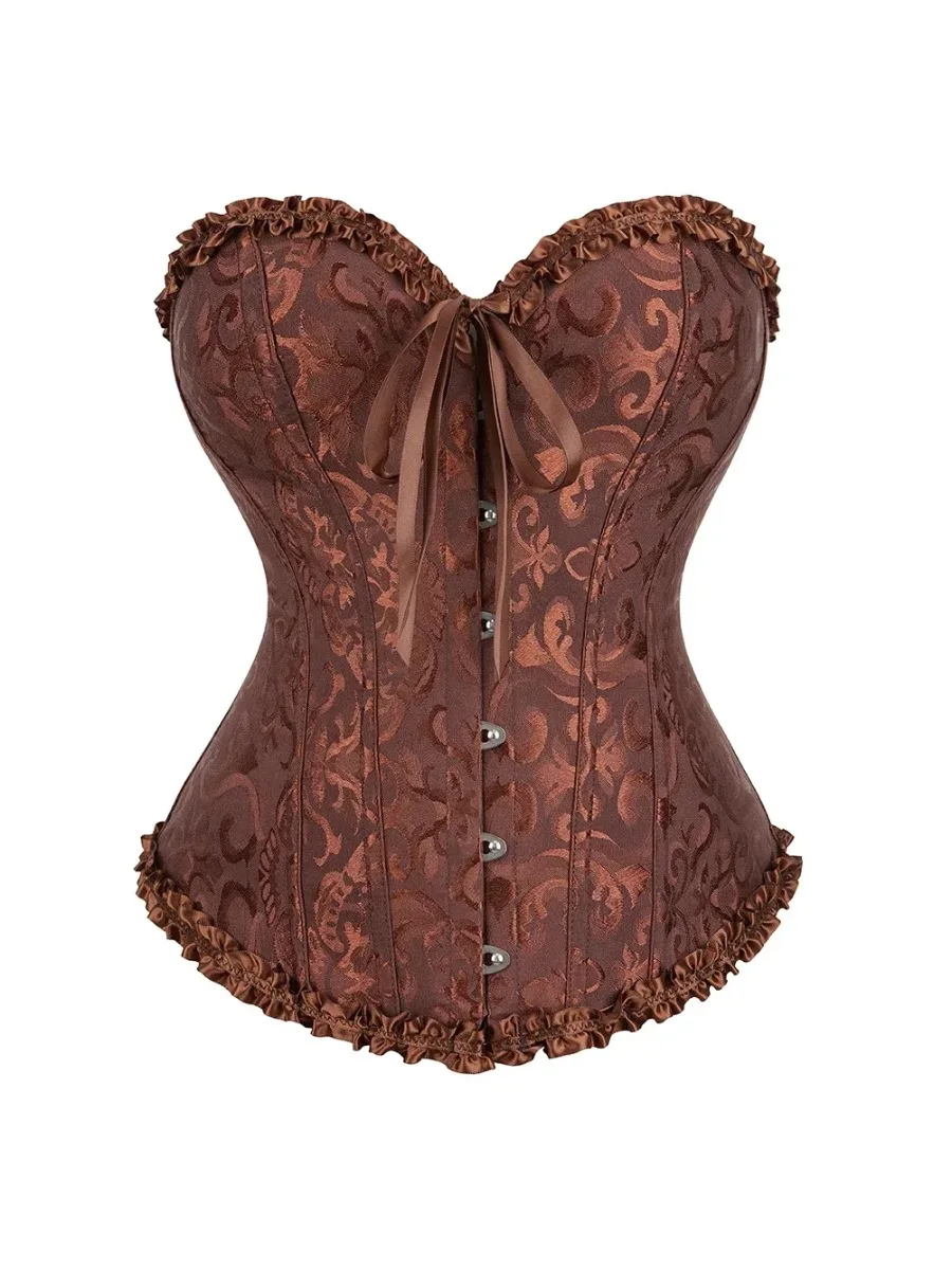 Women Sexy Corsets Bustiers Floral Lace Tops Shapewear Vintage Corset Gothic Satin Lingerie Corselet Overbust XS - 6XL