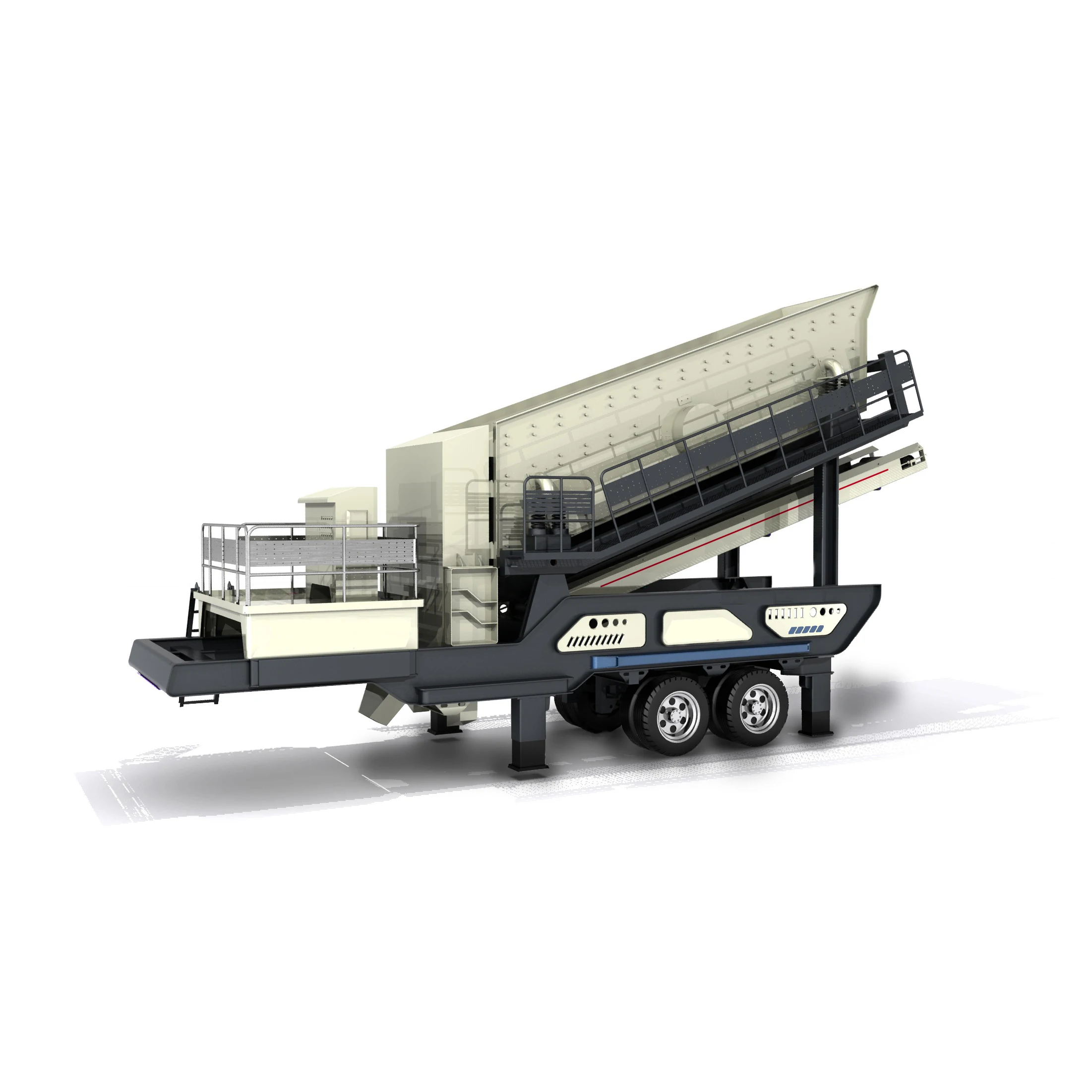 Mobile Vibrating Screens Portable Stone Screening Machine for Mining Construction Aggregate Sand Production Line Wheel / Crawler