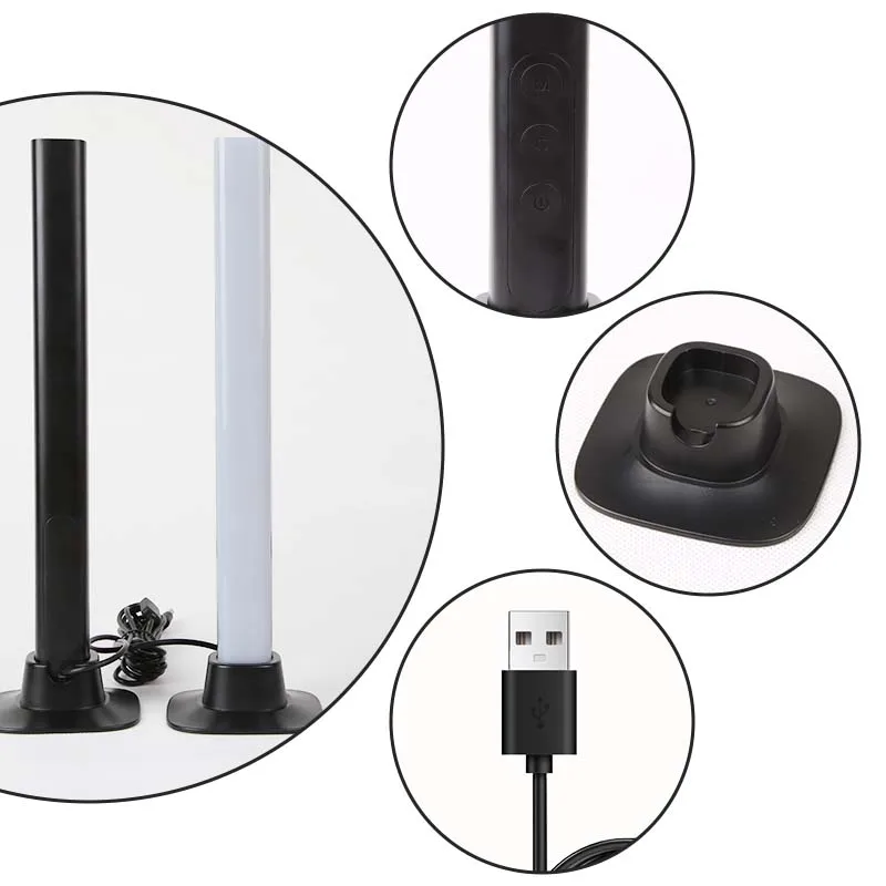 LED Desktop Smart RGB Light Bars USB Plug Night Light Rhythm Ambient Lamp For TV Compute Gaming Desktop Decor