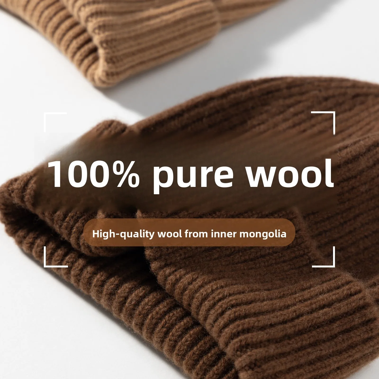 

100% Wool Hat - Solid Color Women's Fall-winter Versatile Men's Warm Knitted Hat - Men's and Women's Woolen Hat