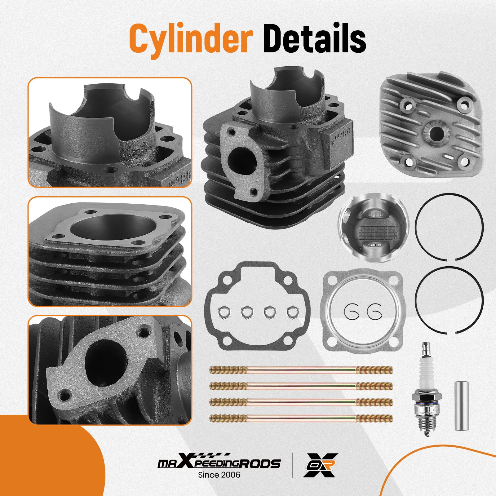 

Cylinder Piston Gasket Top End Kit for Polaris Sportsman Scrambler Predator 90