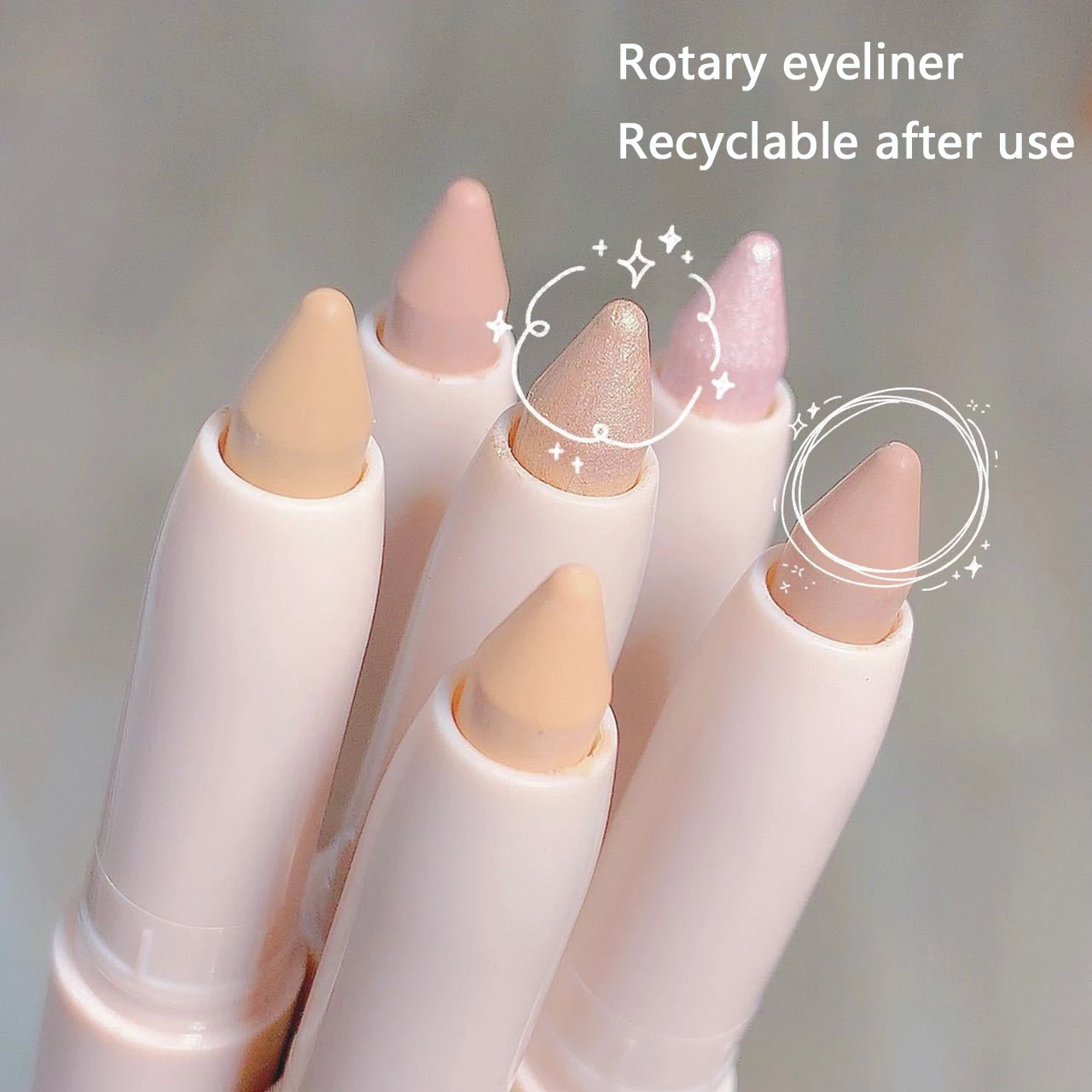 Glitter Highlighter Pen Eye Shadow Waterproof Lasting Shimmer Matte White Lying Silkworm Highlighter Stick  Facial Makeup Tools