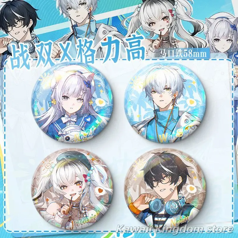 Punción: gris Raven Wanshi Nuon Sarah Williams Maihan Anime Cosplay botón Pin lindo broche de dibujos animados insignia accesorios para mochila