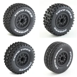 4pcs 112mm 1/10 Short Course Truck Tires Tyre 12mm Wheel Hex For Traxxas Slash Arrma Senton HuanQi 727 Vkar 10sc Hpi Rc Car