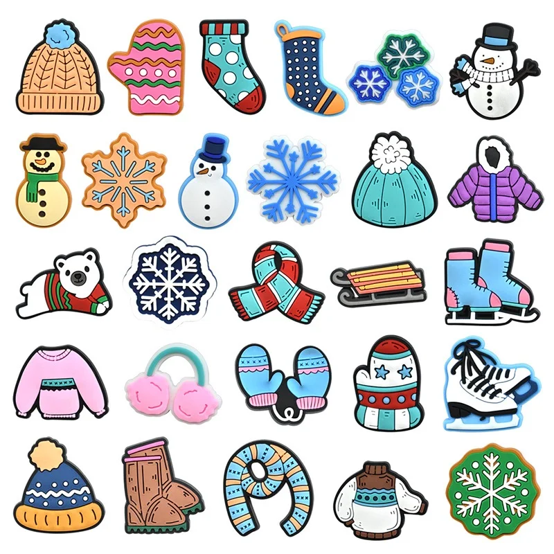 

New Arrivals Sales 1Pcs Winter Shoe Charms for Crocs Accessories Charms Decoration Kids Adult Christmas Party Gifts