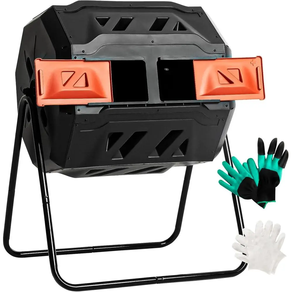 

Двухкамерный вращающийся композитор на открытом воздухе, контейнер для компоста на открытом воздухе с эффективной системой аэрации для легкого и быстрого компьютера