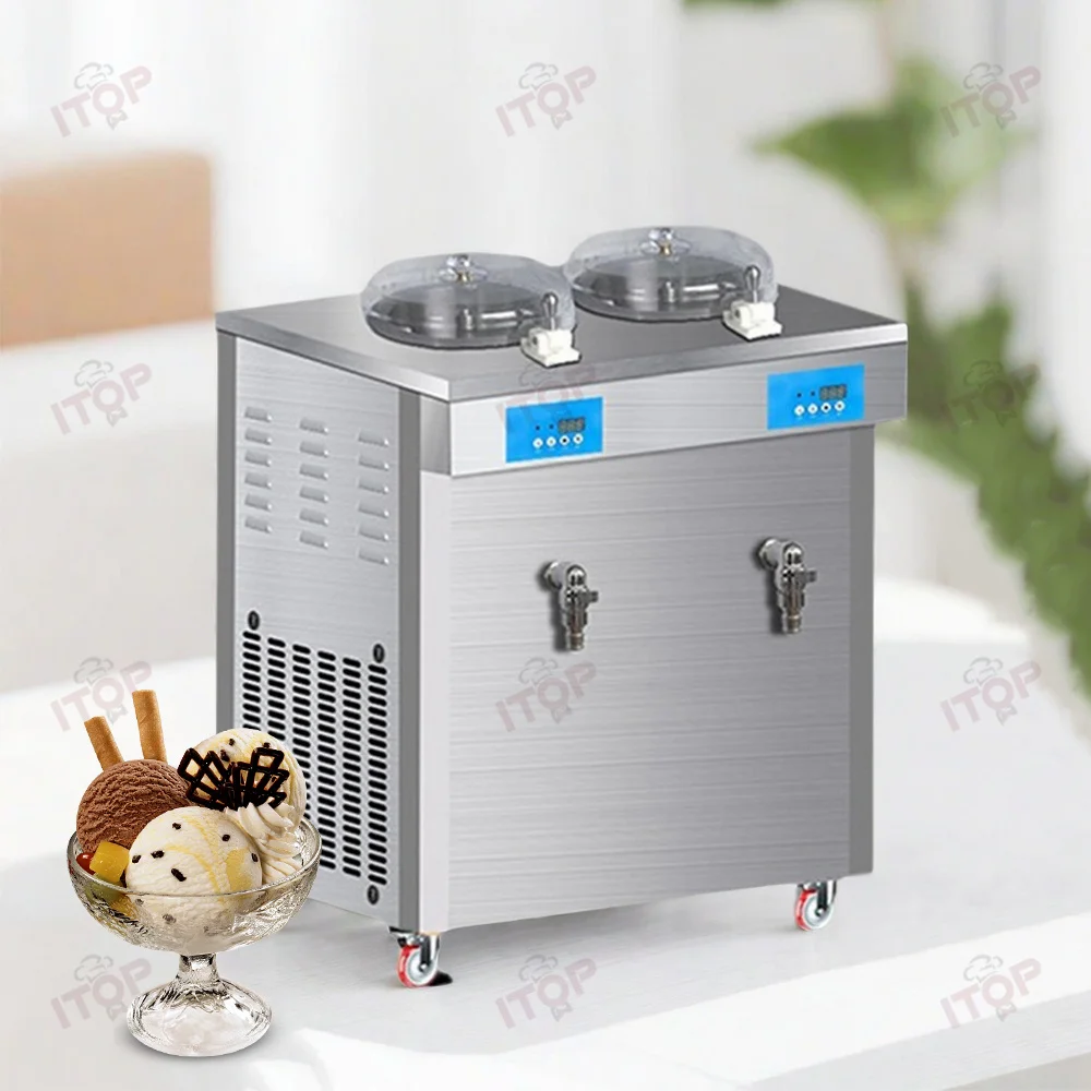 Hot Sale 16L/H*2 2 Types Ice Cream Making Hard Ice Cream Machine for Business Batch Freezer Gelato Making Machine