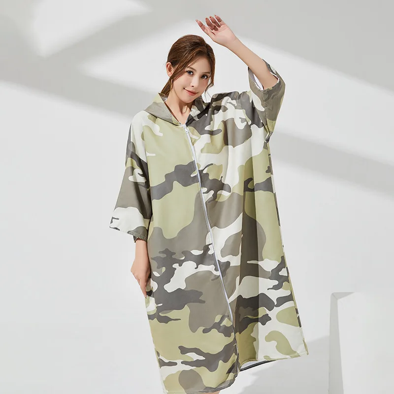 

New UPF50+Quick-Dry Robe Swimming Towel Sun Protect Surf Beach Vacation Bathrobe Absorbent Beach Towel Surfing Soft Warm Towel