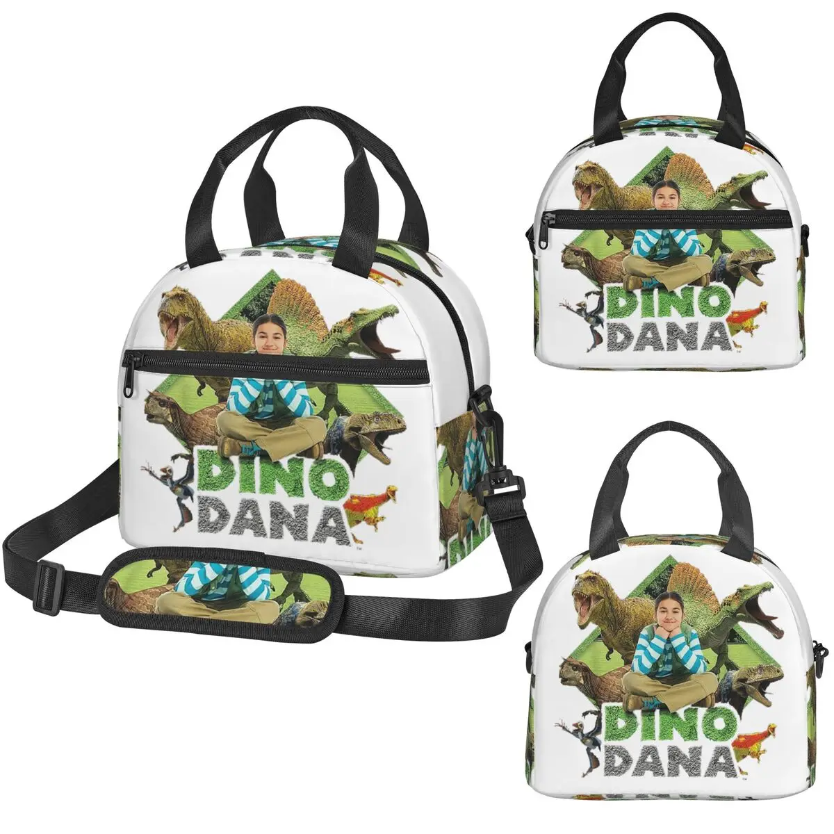 

Термосумка для обедов Dino Dana Real: изолированная, для детей, школьная, переносная, термобокс-тоут