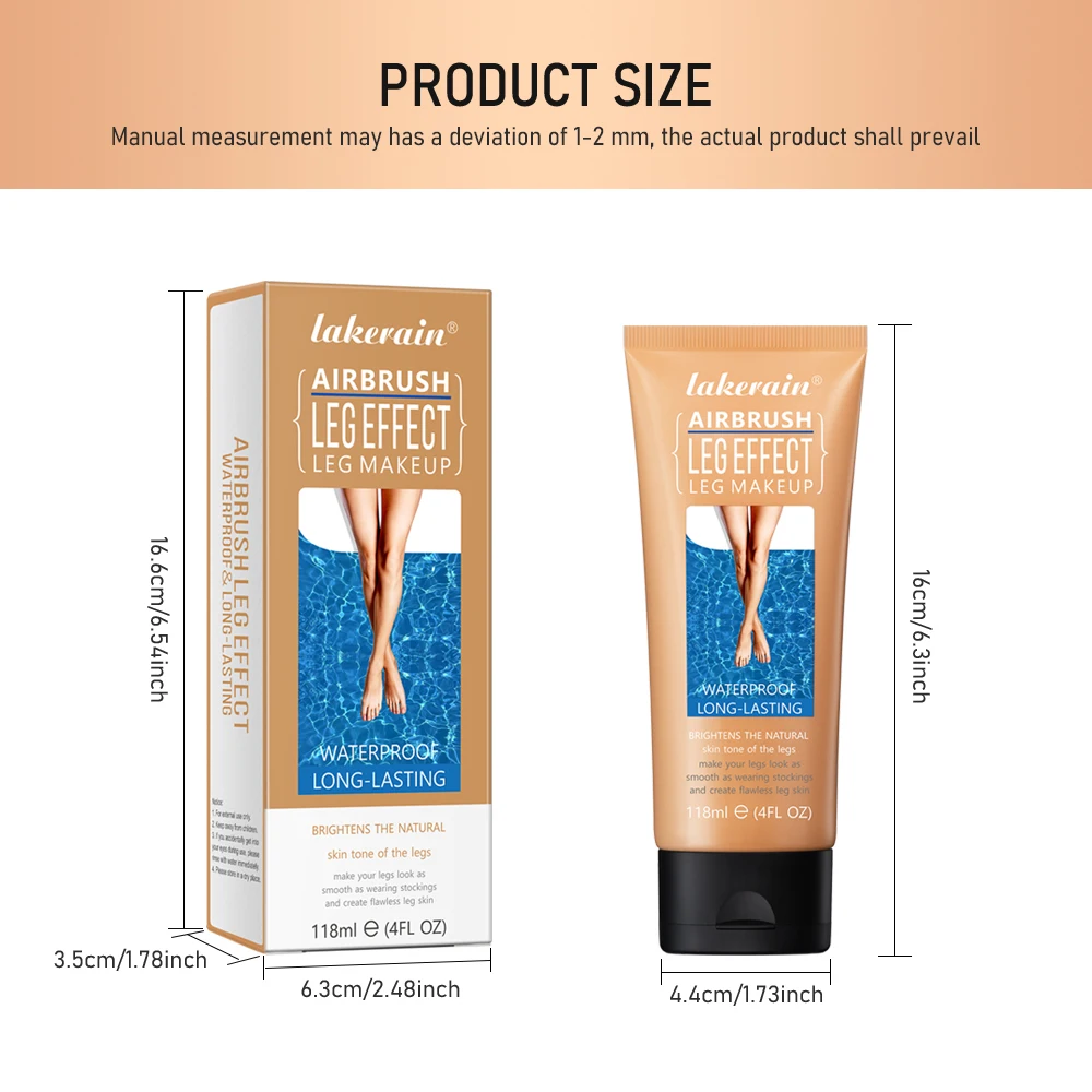 118Ml/4Fl oz Leg Makeup Golden Brown Leg Highlight Liquid Leg Makeup Body Bronzer Sunless Tanners
