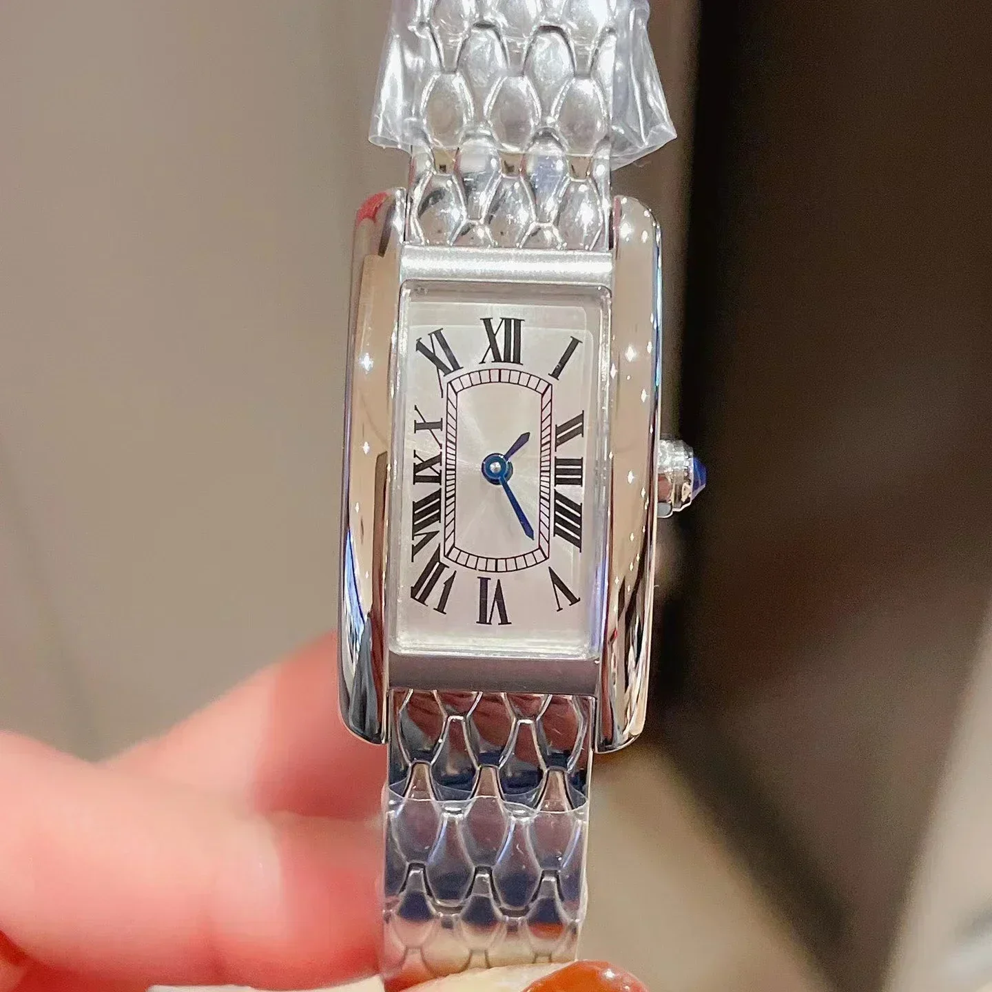 Reloj de mujer de alta calidad, marca de diseñador de lujo, esfera Rectangular, cristal de zafiro de diamante, reloj de cuarzo resistente al agua, regalo