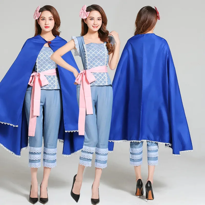

New Halloween Cosplay New Toy Anime Story Shepherdess Baby Full Set Top Pants Cloak Cosplay Costume for Women Girls Halloween ca